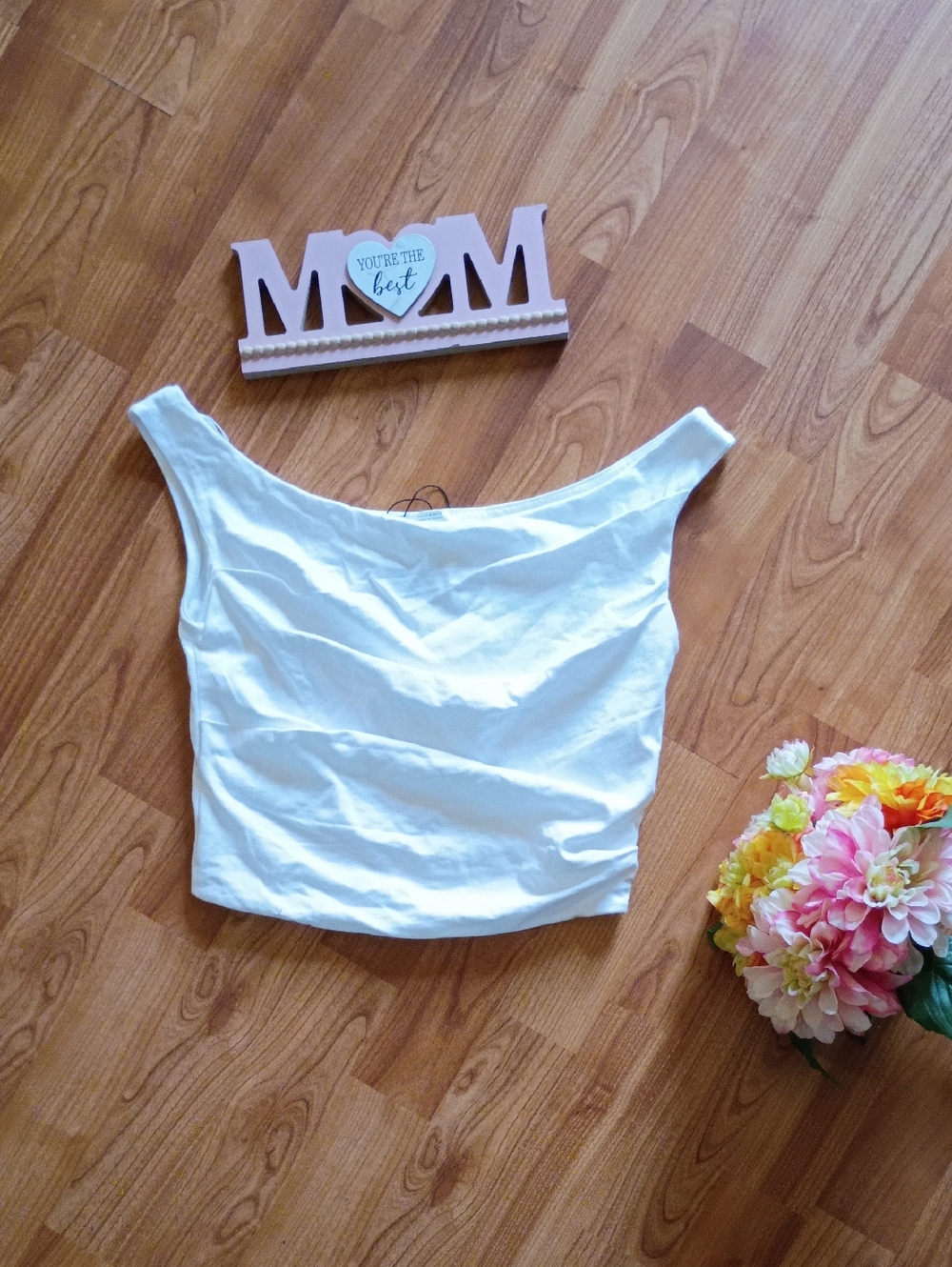 Zara White Off-Shoulder Crop Top